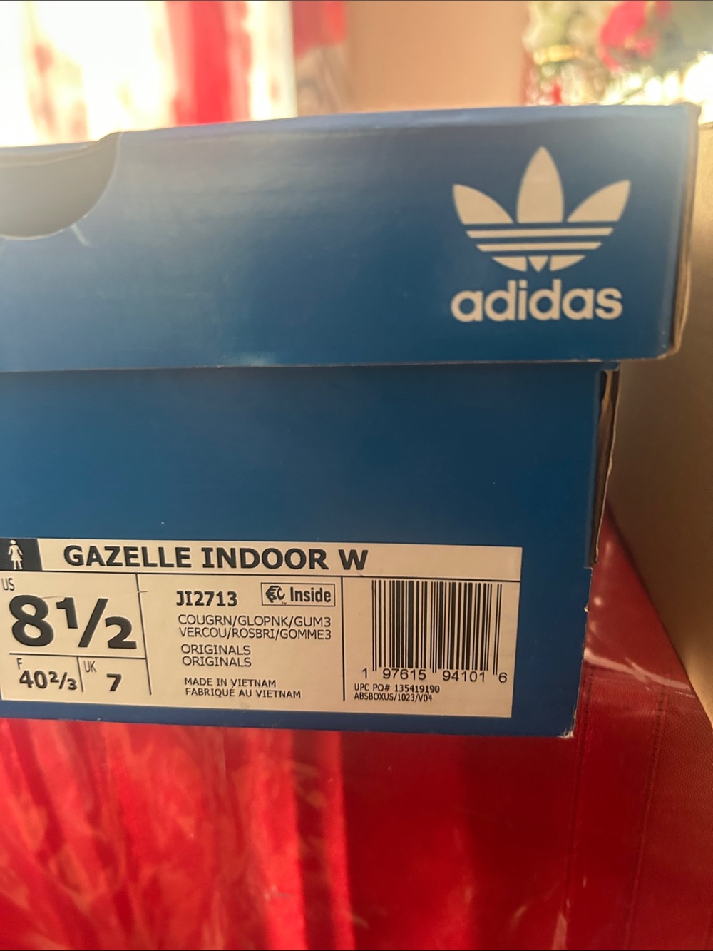 adidas Pink Suede Gazelle with Green Stripes and Red Accents - Picture 3 of 3